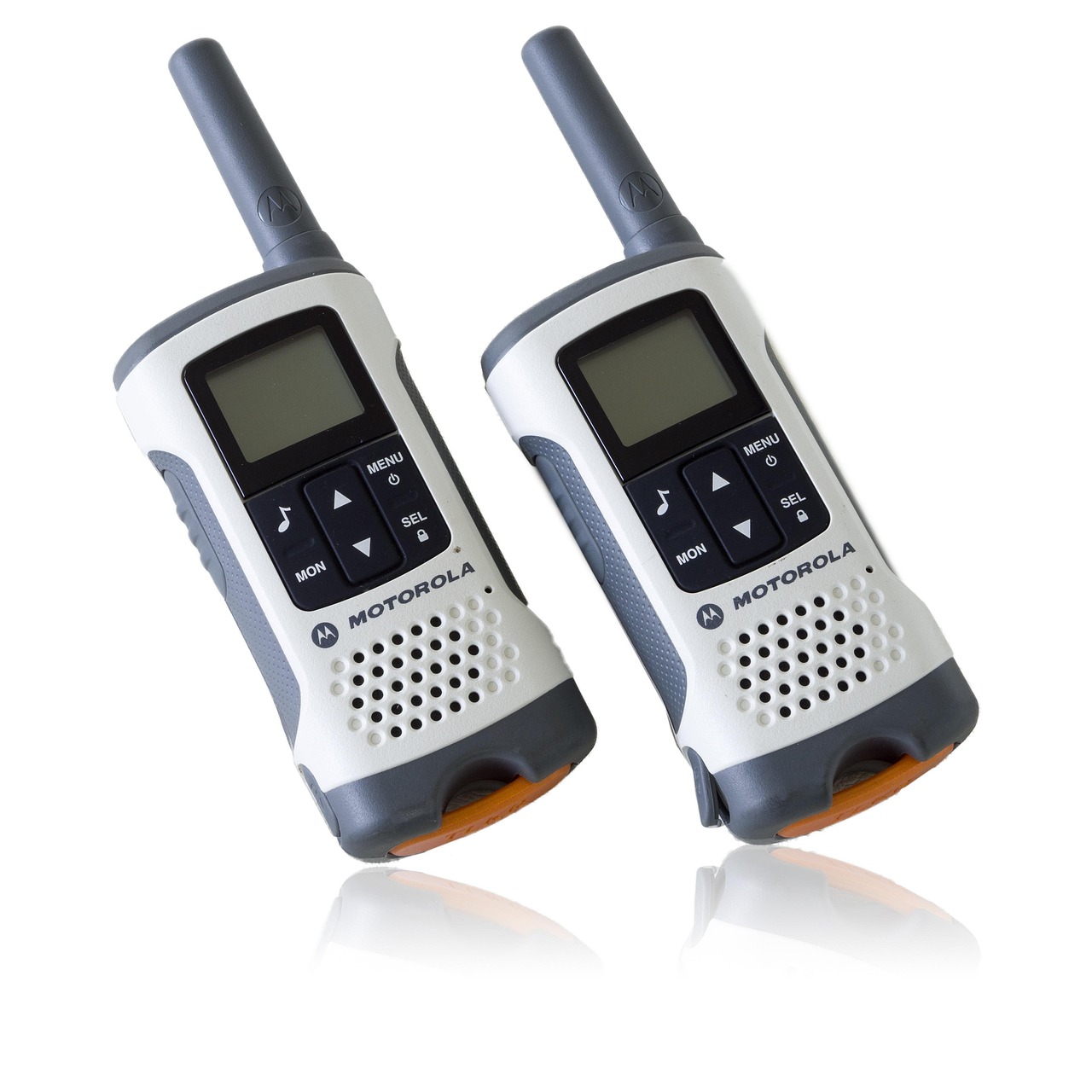 motorola talkr walk n talk, ixnn4002b walkie talkies, phone, telephone, mobile, isolated, cell, communication, technology, call, white, object, business, cellular, wireless, cellphone, black, display, device, digital, buttons, equipment, connection, talk, electronic